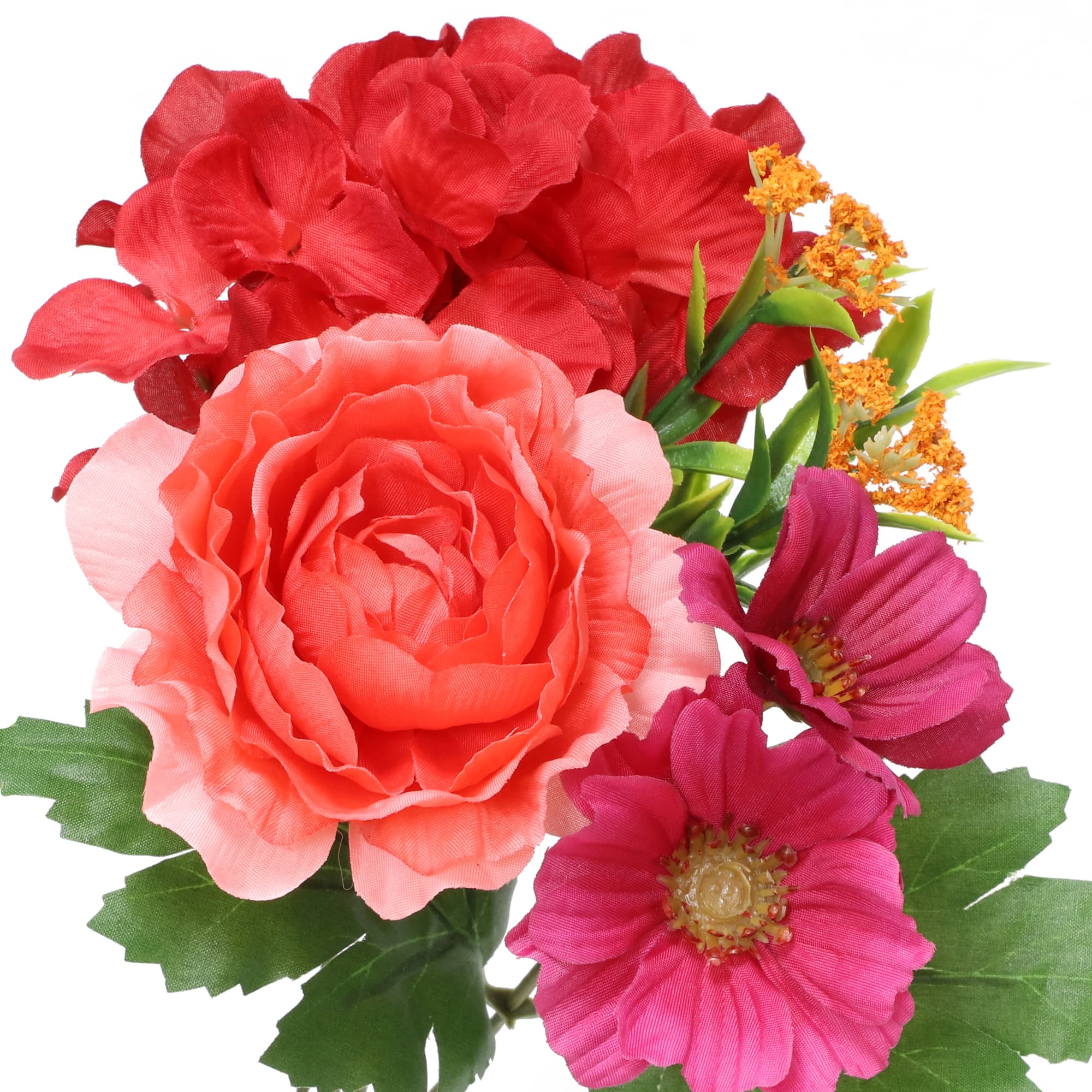13.5" Red & Violet Ranunculus & Hydrangea Bush by Ashland®